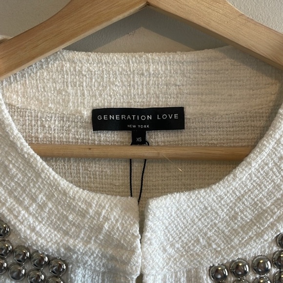 Generation Love Anita Studded Cropped White Blazer NEW - Picture 9 of 13